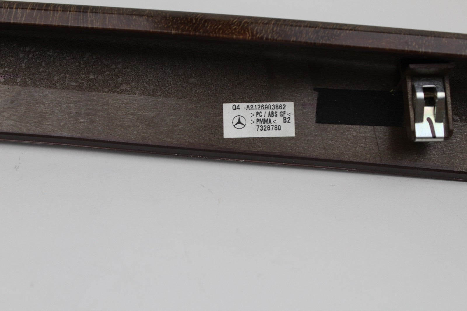 2010-16 MERCEDES E350 LEFT CENTER CONSOLE TRIM STRIP WOOD OEM A2126903862