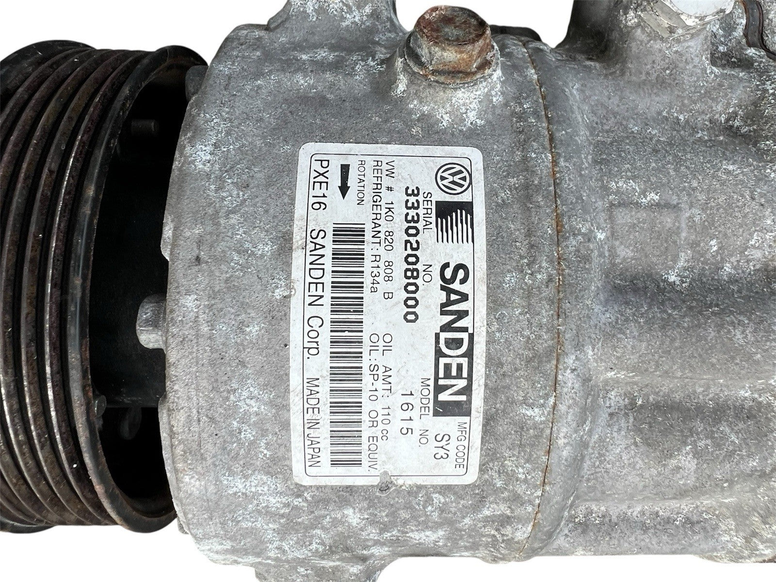 2010-2014 VW Jetta AC Compressor (Diesel) OEM 1K0 820 808 B