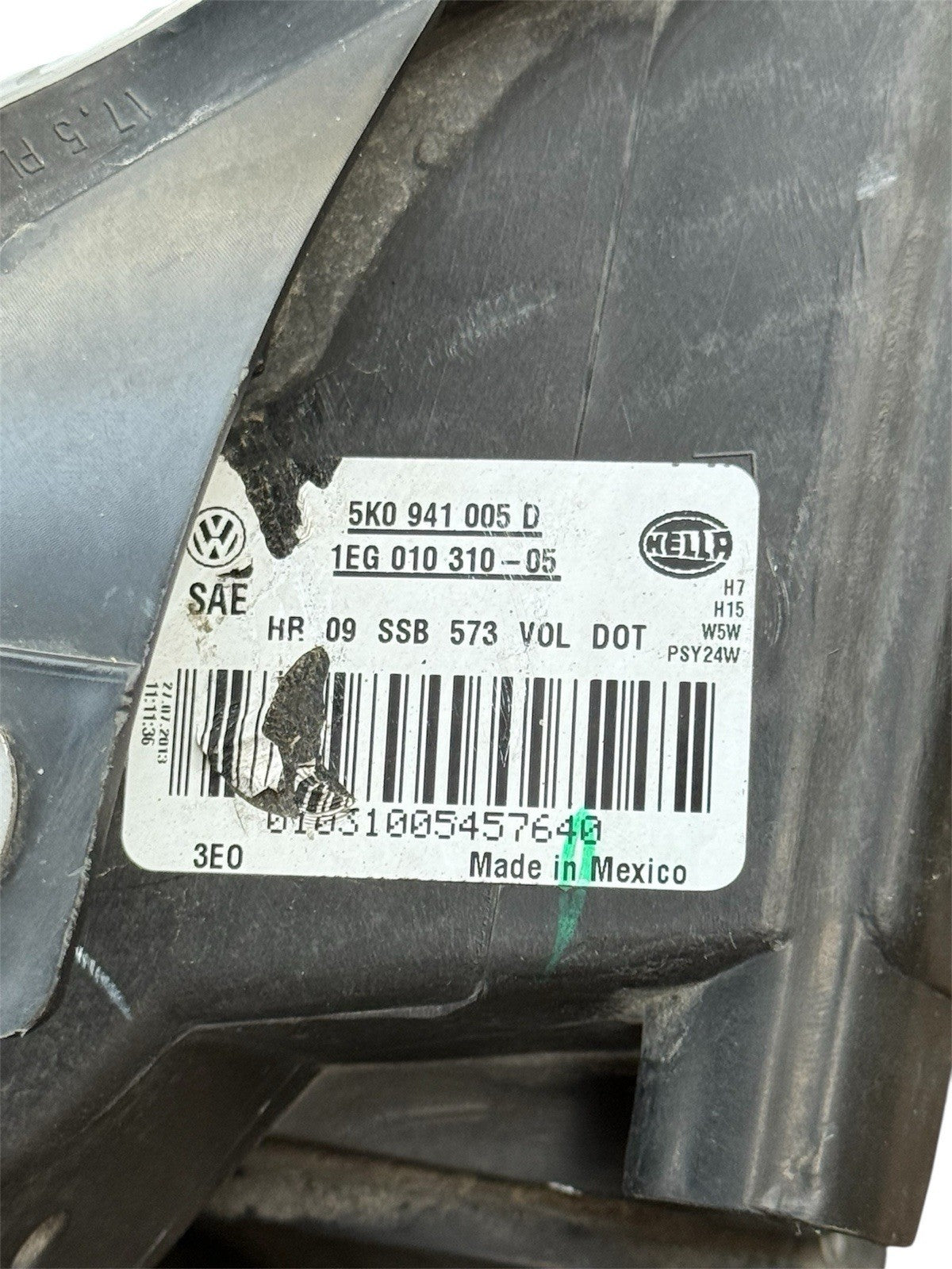 2010-2014 Volkswagen Jetta Headlight  Driver side OEM 5K0 941 005 D