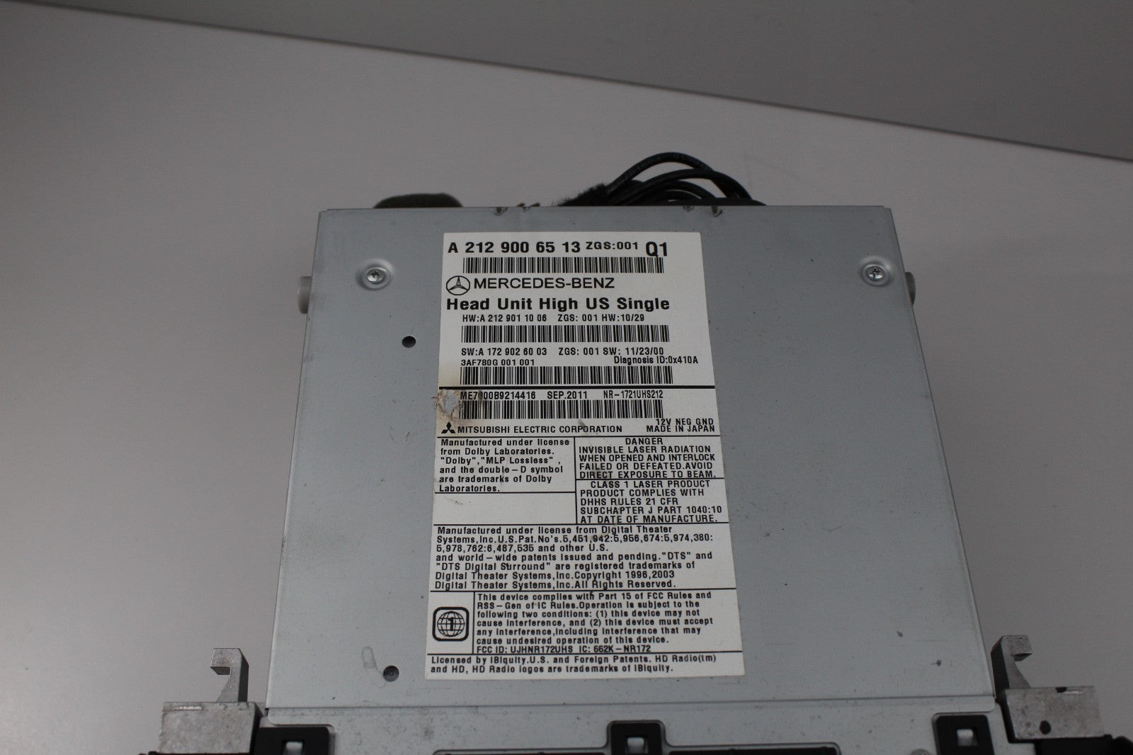 2010-13 MERCEDES E350 COMMAND NAV/RADIO CONTROL UNIT OEM A2129006513 