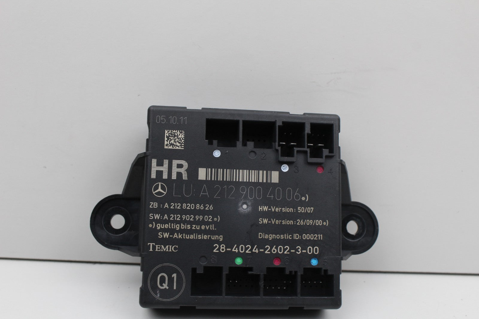 2008-18 MERCEDES E350 REAR RIGHT SIDE DOOR CONTROL MODULE A2129004006 OEM 