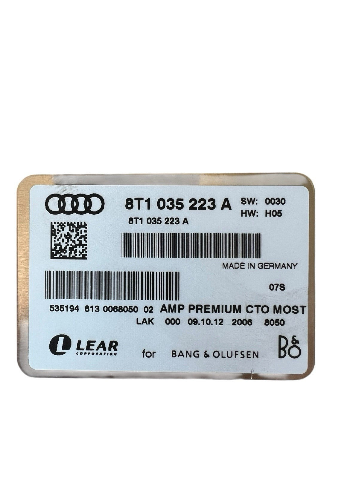 2013-16 Audi S5 Amplifier Radio Stereo  OEM 8T1 035 223 A