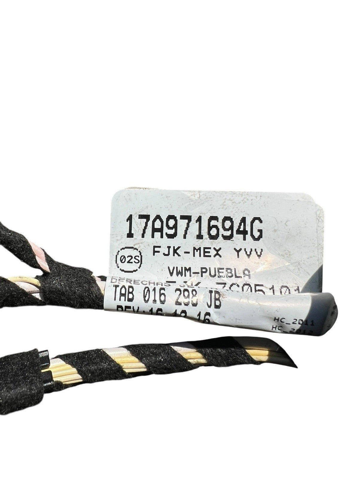 2019-2021 VW Jetta Rear Right Side Door Wire Wiring Harness OEM 17A971694G