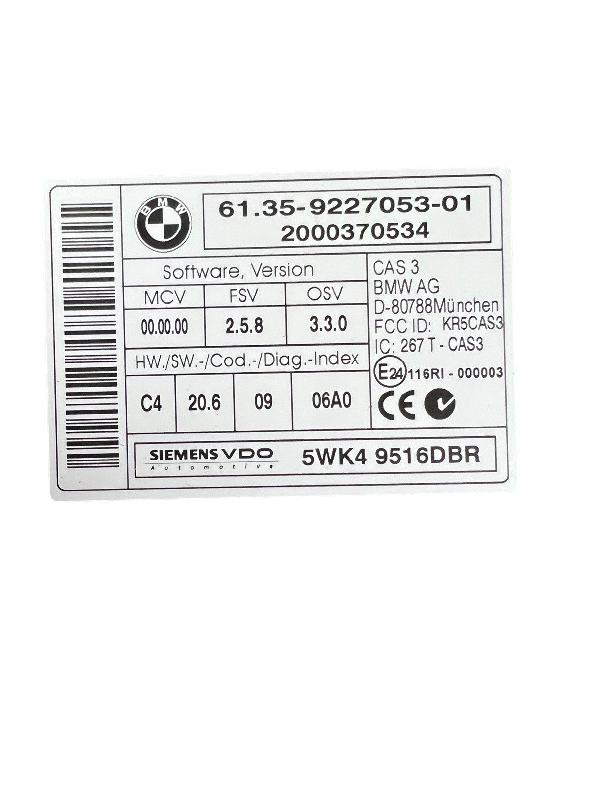 2007-2013 BMW X5 E70 Cas3 Control Module OEM 5WK49516DBR