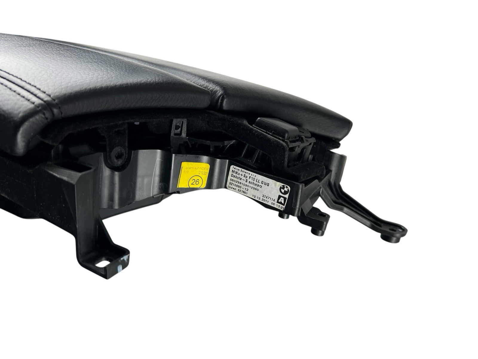 11-16 BMW 5-Series Front Console Arm Rest Armrest Cover Lid Black OEM 921689013