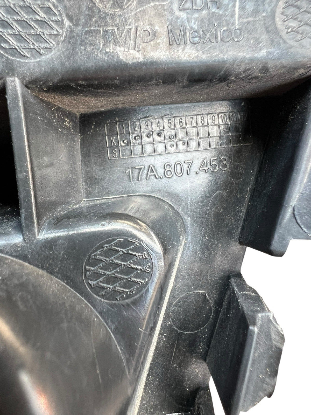2019-21  VW JETTA  REAR LEFT BUMPER Bracket  Driver Side OEM  17A 807 453