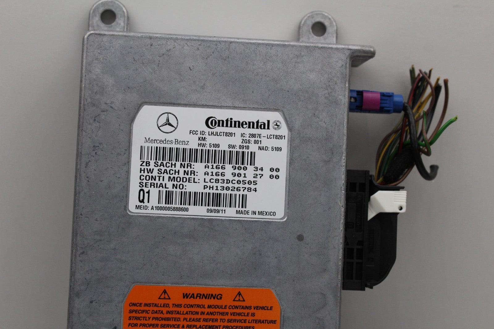 2005-14 MERCEDES E350 CONTROLL MODULE UNIT OEM A1669003400