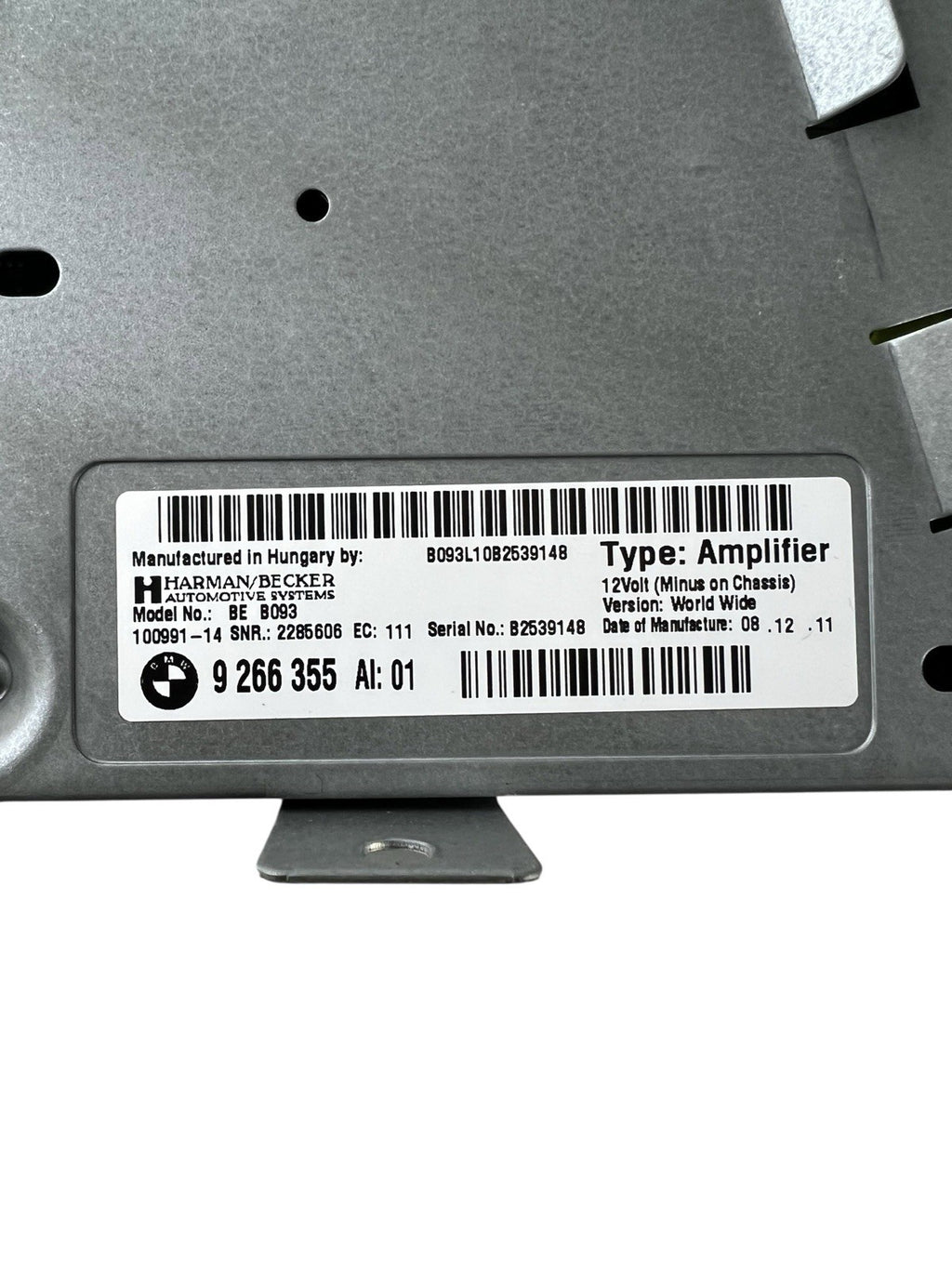 10-15 Harman Becker Audio Radio Amplifier 9266355 Fits  BMW 528I OEM
