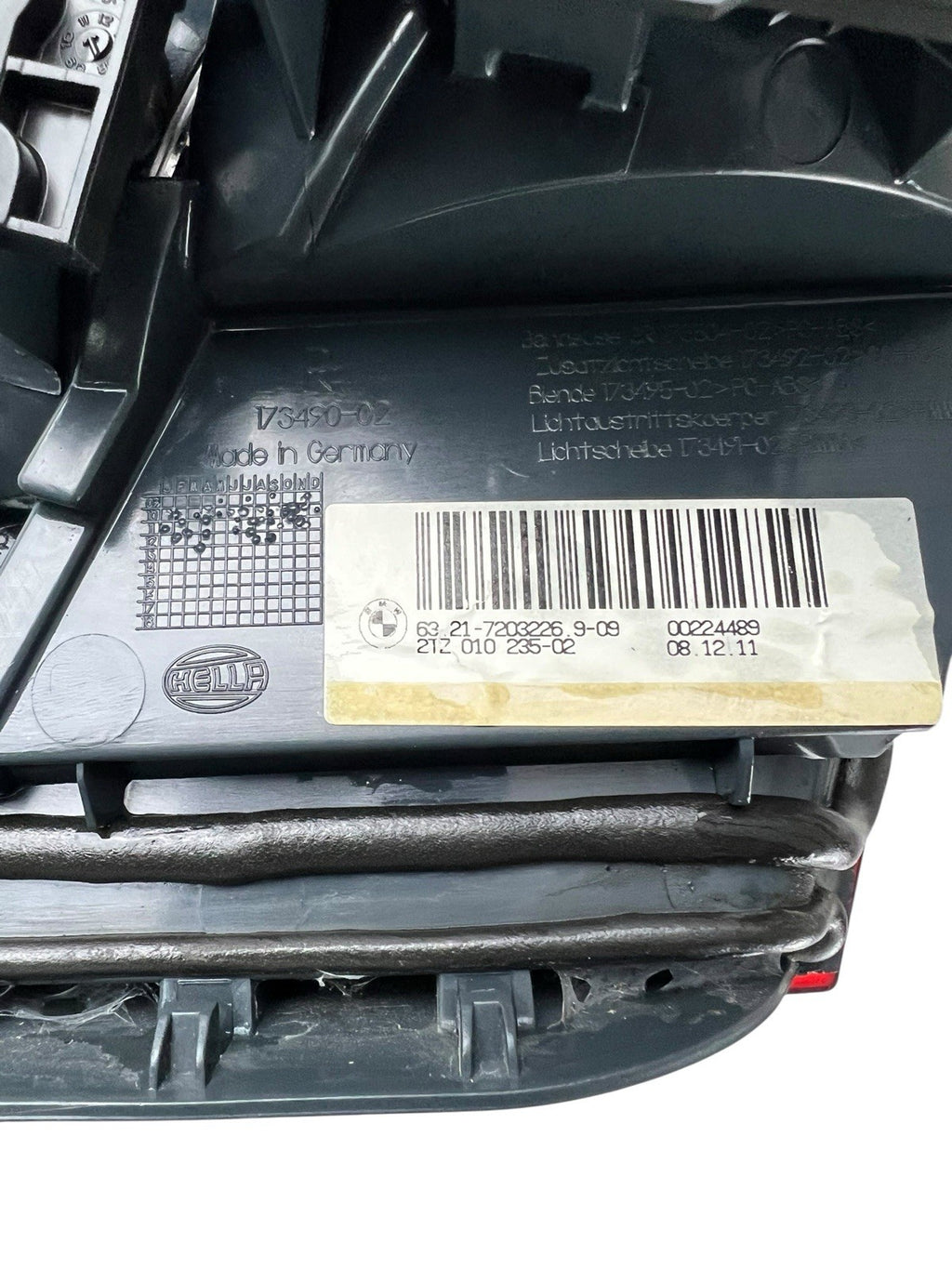 11-13 BMW F10 528i Rear Left Side Inner Trunk Lid Tail Light Lamp OEM 17349002