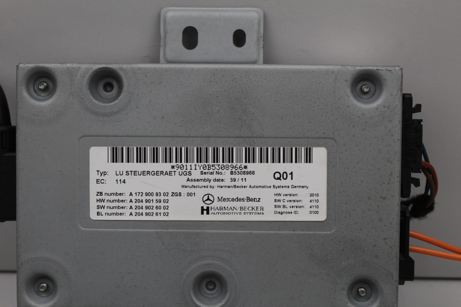 2010-13 MERCEDES E350 COMMUNICATION INTERFACE MODULE OEM A1729009302