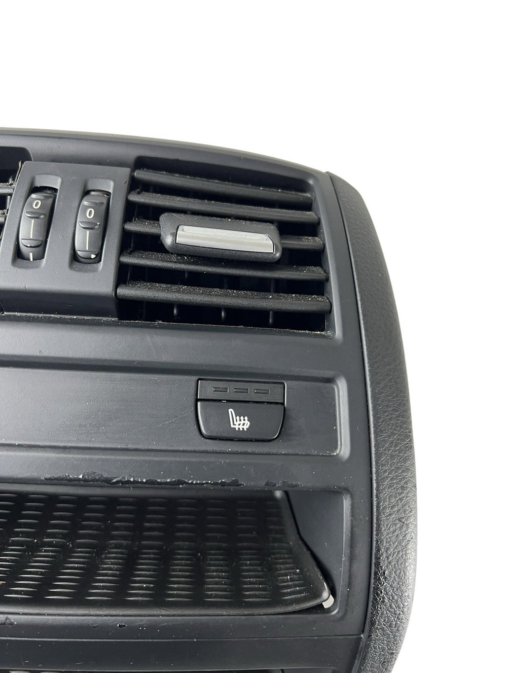 11-16 BMW 5-Series Rear Center Console A/C Vent Heated Seat Button Panel OEM